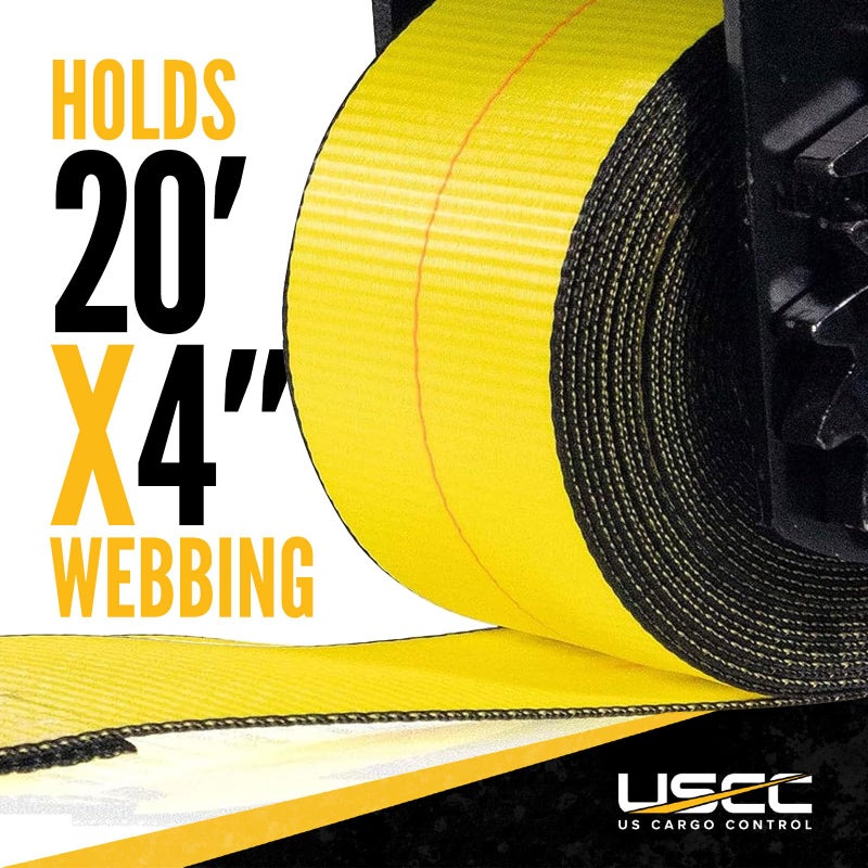 US Cargo Control Standard Sliding Winch for Double L Tracks, 4 Inch Winch Holds Up to 20 Feet of Webbing, Slides to Any Position for Winch Control, 5,500 LBS Working Load Limit - Image 4